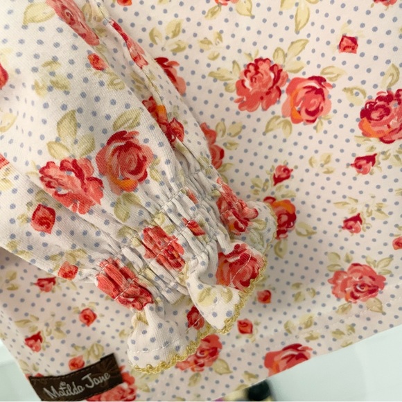 Matilda Jane Long Sleeve Top Girls Size 4 / Georgia Lace Ruffle Floral Rose - Picture 7 of 8